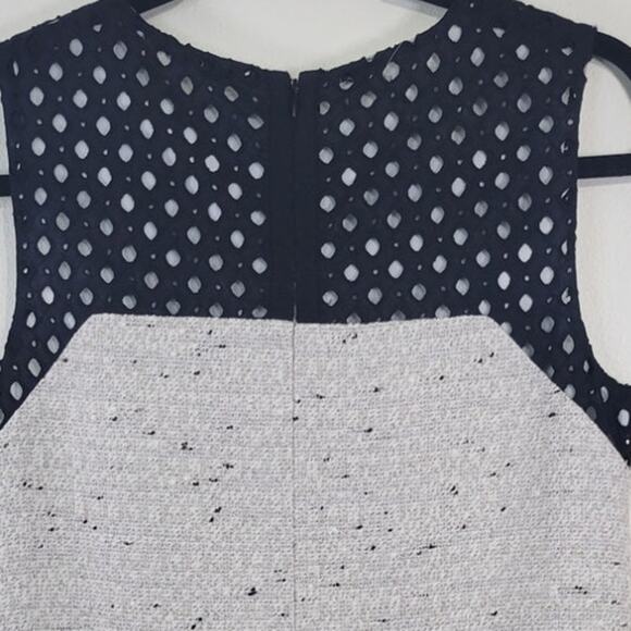 Ann Taylor Dress Womens Size 2 Tweed Eyelet Dressy Sleek Refined Preppy Corpcore - Picture 4 of 7